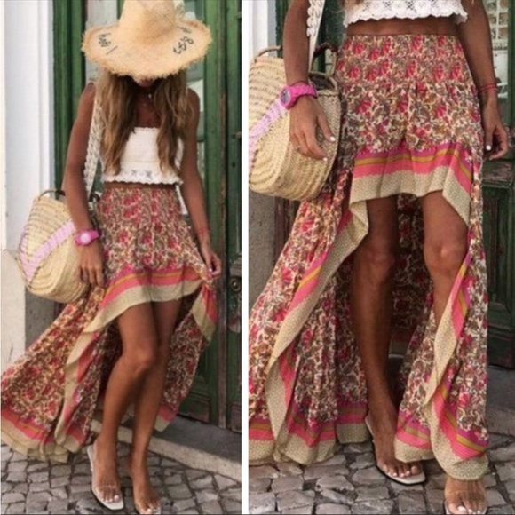 Dresses & Skirts - #70 SALE! New! Bohemain Floral High Low MIDI Maxi Skirt